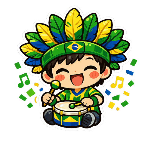 Brazil football fan sticker
