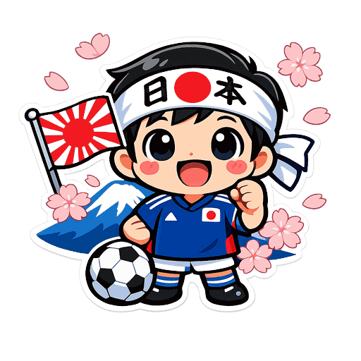 Japan football fan sticker