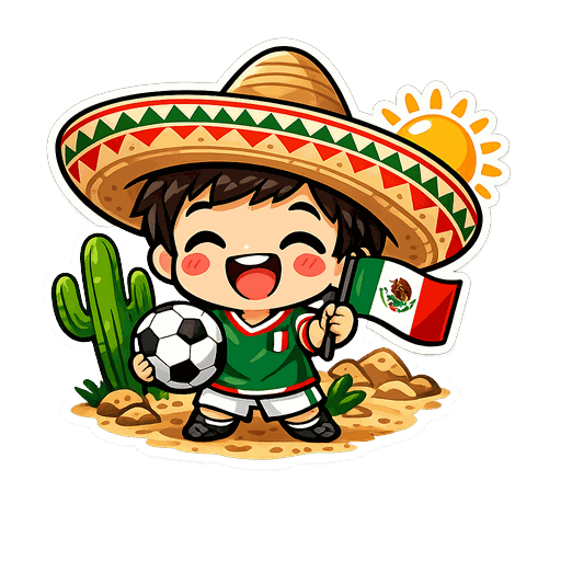 Mexico football fan sticker