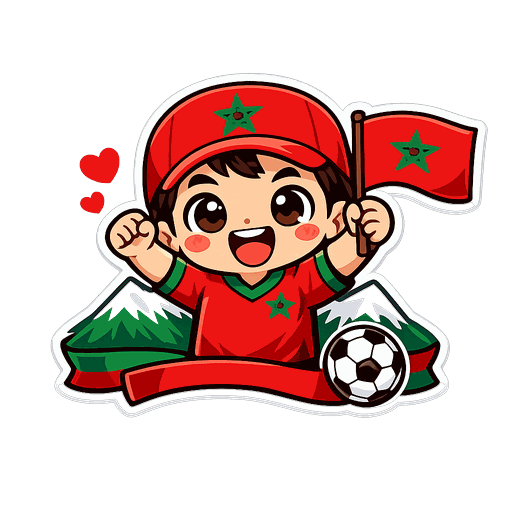 Morocco football fan sticker