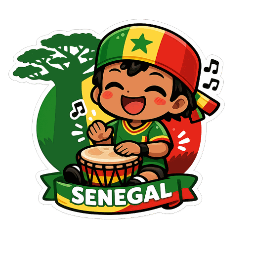Senegal football fan sticker